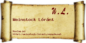 Weinstock Lóránt névjegykártya